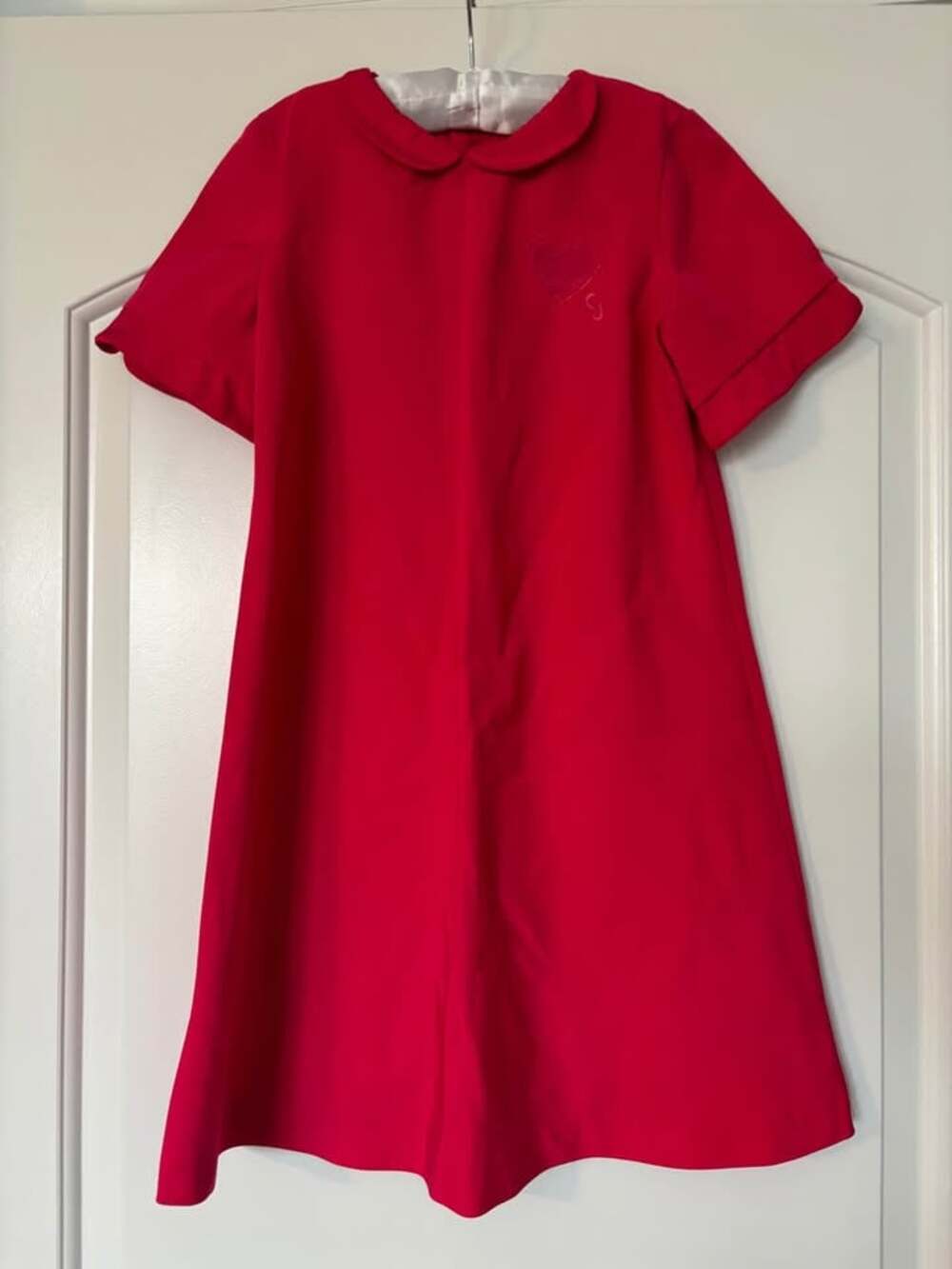 Vintage Chocolate Soup Girls Dark Pink Peter Pan Collar Dress - Size 10 (Made in